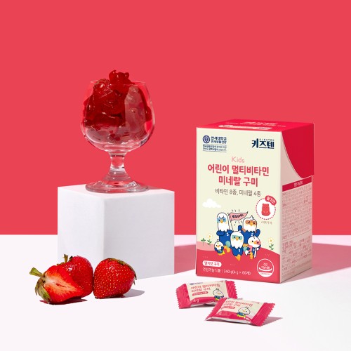 연세 키즈텐 초등학생 어린이 유아 종합 멀티 비타민 미네랄 꾸미 젤리 60구미, 2개
