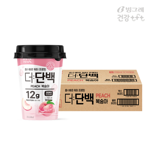 빙그레 더단백 워터 프로틴 복숭아 250ml 10개 단백질 음료