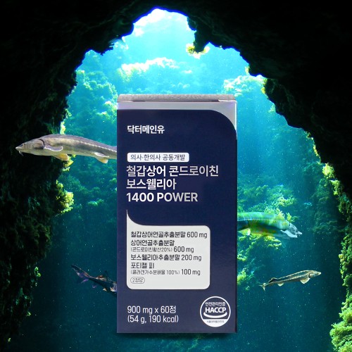 철갑상어 콘드로이친 보스웰리아 1400파워 상어연골 CS6형 저분자콜라겐 60정, 9개