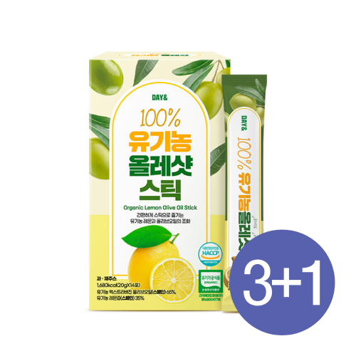 [유기농100%/3+1] 데이앤 100% 유기농 올레샷 스틱 14포 20ml, 4개
