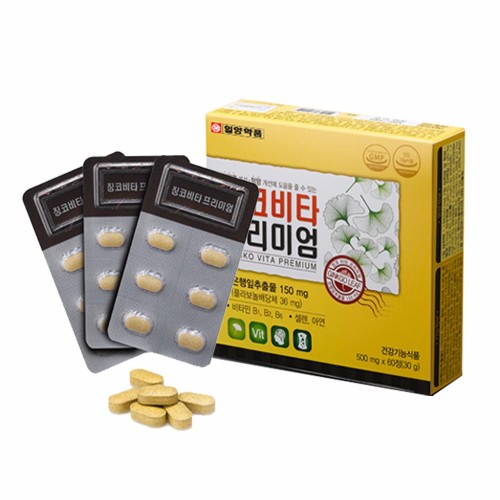 일양약품 징코비타 프리미엄 은행잎 추출물 비타민 함유 60정, 1개
