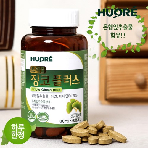 징코플러스 은행잎추출물 영양제 혈액순환 60정, 2개